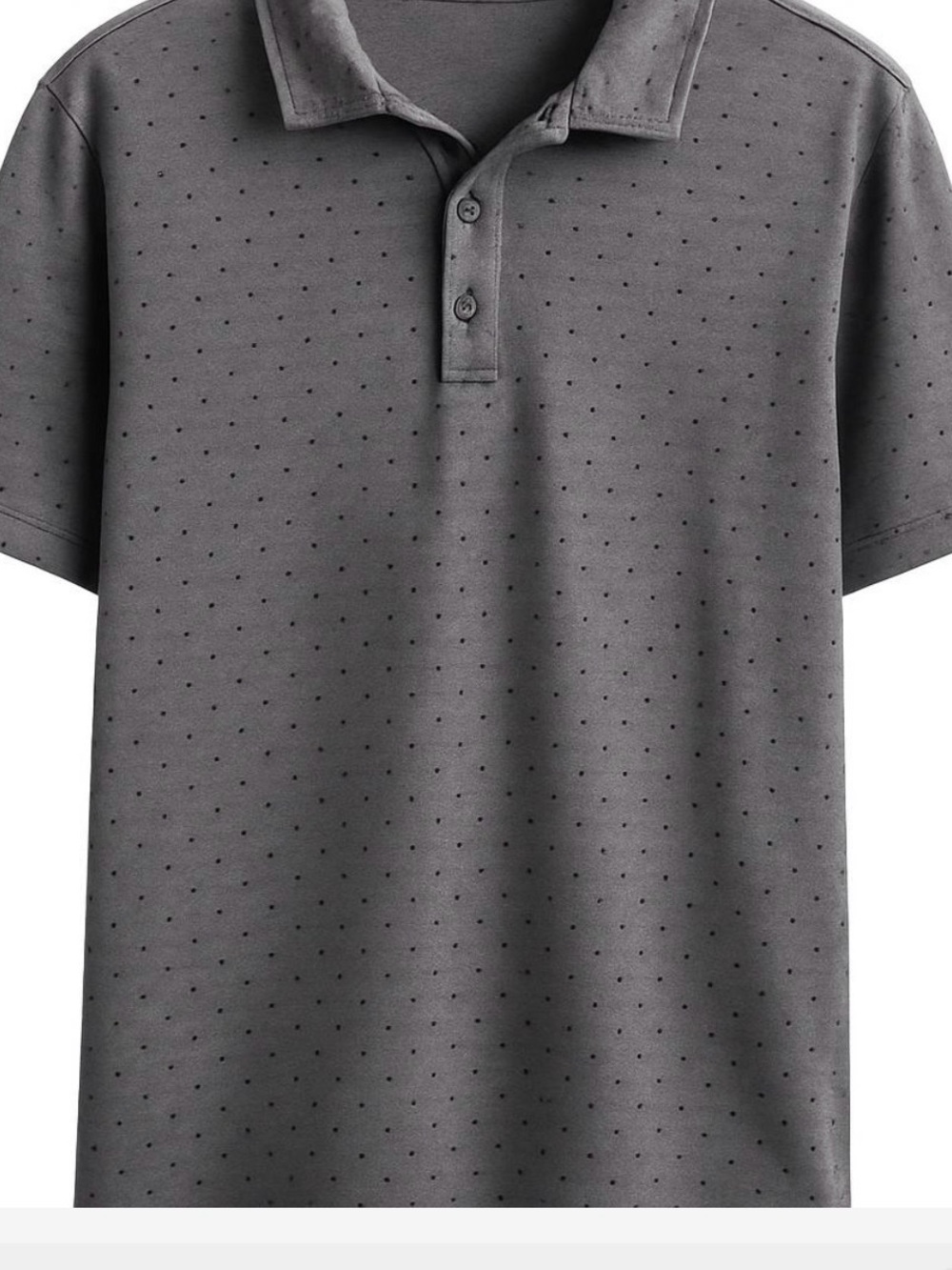 Travis Mathew Charcoal Grey Polo with Micro Dot Print